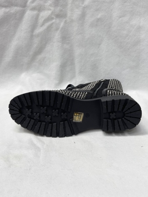 Botki damskie ocieplane na płaskim (36-41) JH022 BLACK