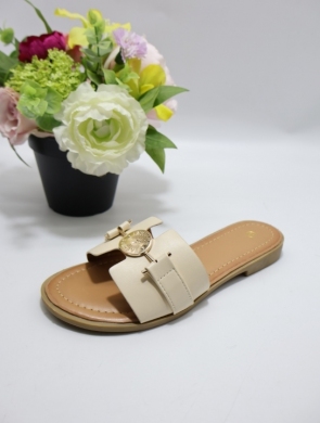 Klapki damskie na płaskim (36-41) L530 BEIGE