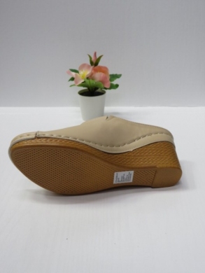 Klapki damskie na koturnie (36-41) 7AA222 BEIGE