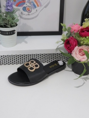 Klapki damskie na płaskim (36-41) W97 BLACK
