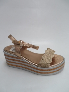 Sandały damskie na koturnie (36-41) W19-7282 GOLD