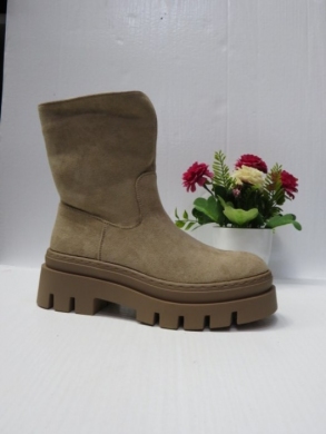 Botki damskie ocieplane na płaskim (36-41) NB004 KHAKI
