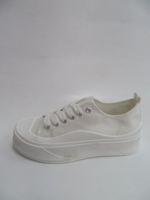 Trampki damskie na płaskim (36-41) LA189 WHITE