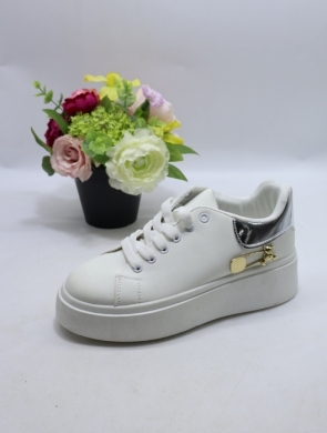 Buty sportowe damskie na płaskim (36-41) N601 SILVER