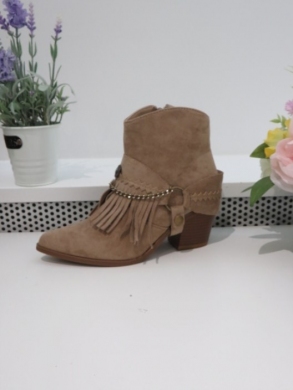 Botki damskie na obcasie (36-41) 9573A KHAKI