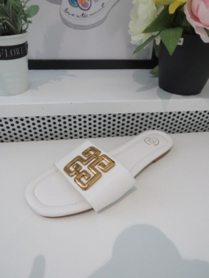 Klapki damskie na płaskim (36-41) GG62 WHITE