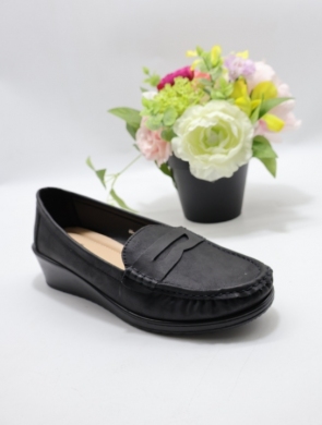 Mokasyny damskie na koturnie (36-41) QQ-8 BLACK