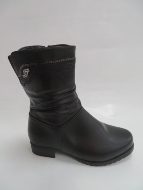 Kozaki damskie ocieplane na obcasie (37-42) 203-8 BLACK