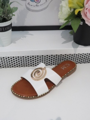 Klapki damskie na płaskim (36-41) 5126 WHITE