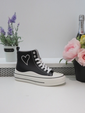 Trampki damskie na płaskim (36-41) A88-157 BLACK
