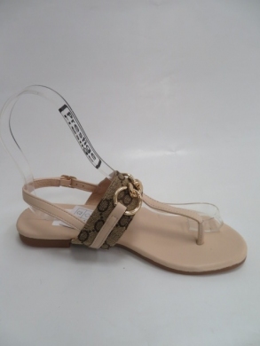 Sandały damskie na płaskim (36-41) 0-89 BEIGE