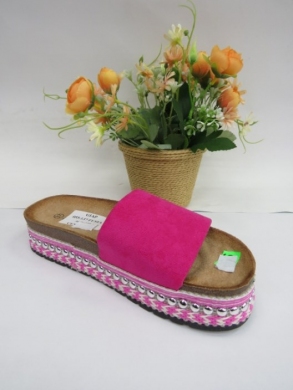 Klapki damskie na koturnie (36-41) 055-137 FUCHSIA