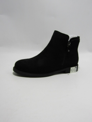 Botki damskie na płaskim (36-41) 6052-1A BLACK