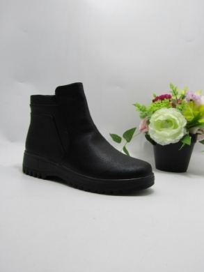Botki damskie ocieplane na płaskim (36-41) W11-7 BLACK