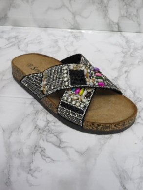 Klapki damskie na płaskim (36-41) CK256 BLACK