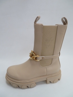 Botki damskie jesienne na płaskim (36-41) 888-27 BEIGE