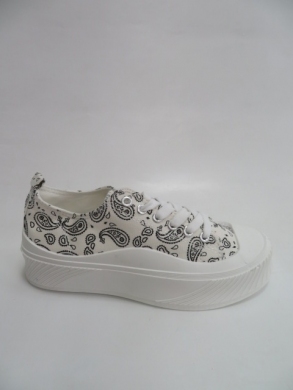 Trampki damskie na płaskim (36-41) LA207 WHITE