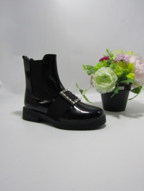 Botki damskie ocieplane na płaskim (36-41) JX375 BLACK