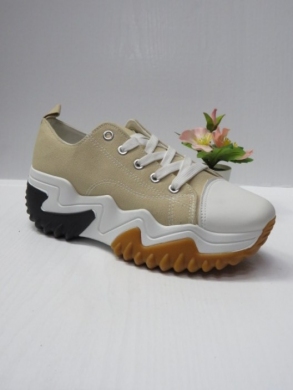 Trampki damskie na koturnie (36-41) 8939 BEIGE