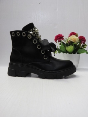 Botki damskie ocieplane na płaskim (36-41) R579 BLACK