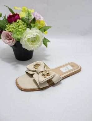 Klapki damskie na płaskim (36-41) 106-23 BEIGE