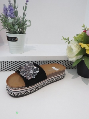 Klapki damskie na koturnie (36-41) 20-378 BLACK