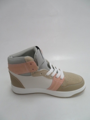 Sneakersy damskie wysokie (36-41) AB917 BEI/PINK