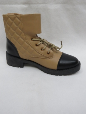 Botki damskie ocieplane na płaskim (36-41) AF-223 KHAKI/BLACK