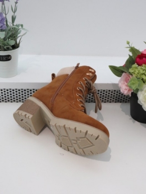 Botki damskie ocieplane na obcasie (36-41) 1392-GA CAMEL