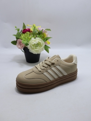 Buty sportowe damskie na płaskim (36-41) AD672 KHAKI/BEIGE