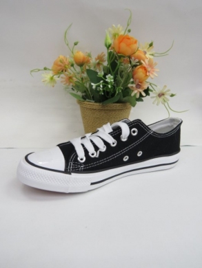 Trampki damskie na płaskim (36-41) 8A07 BLACK