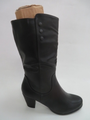Kozaki damskie ocieplane na obcasie (36-41) 887-9 BLACK