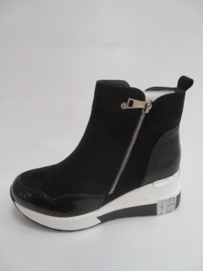 Botki damskie jesienne na koturnie (36-41) 8502-SP BLACK