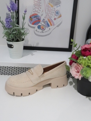 Mokasyny damskie na płaskim (36-41) 1718 BEIGE