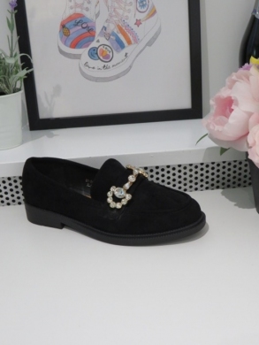 Mokasyny damskie na płaskim (36-41) GG58 BLACK