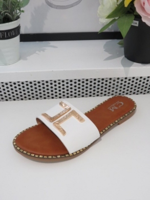 Klapki damskie na płaskim (36-41) 5125 WHITE