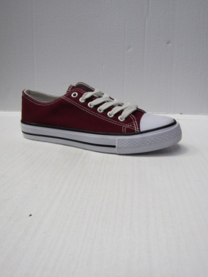 Trampki damskie na płaskim (36-41) W7-B16F BORDO