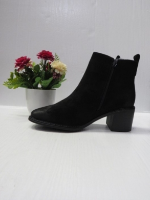 Botki damskie ocieplane na obcasie (36-41) 012SU BLACK