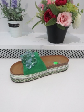 Klapki damskie na koturnie (36-41) 6061-2 GREEN