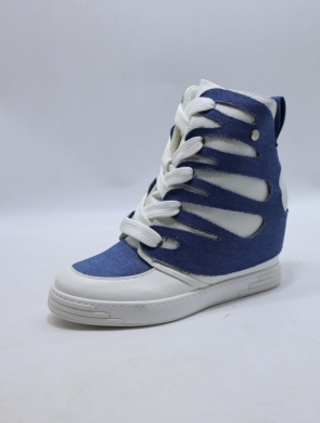 Botki damskie ocieplane na koturnie (36-41) 0-582 BLUE/WH