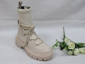 Botki damskie jesienne na koturnie (36-41) NC1290 BEIGE