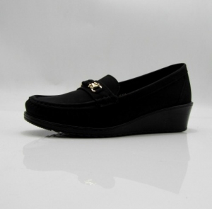 Mokasyny damskie na koturnie (36-41) QQ-9 BLACK