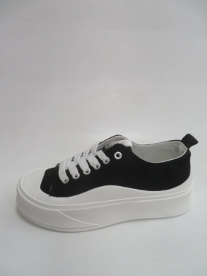 Trampki damskie na płaskim (36-41) LA189 BLACK