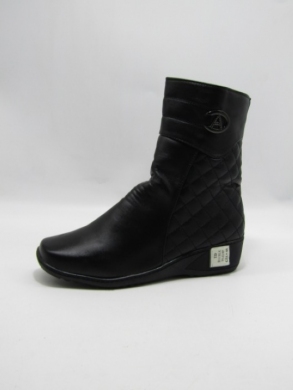 Botki damskie ocieplane na koturnie (39-43) B16 BLACK