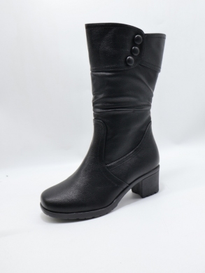 Kozaki damskie ocieplane na obcasie (36-41) 2201-50 BLACK