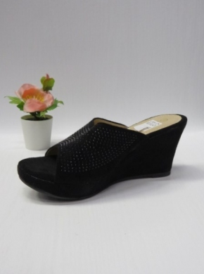 Klapki damskie na koturnie (36-41) B03 BLACK