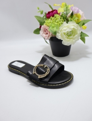 Klapki damskie na płaskim (36-41) ML299 BLACK