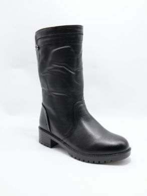 Kozaki damskie ocieplane na obcasie (36-41) 2402 BLACK
