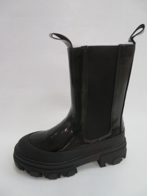 Kozaki damskie jesienne na płaskim (36-41) RB124 BLACK