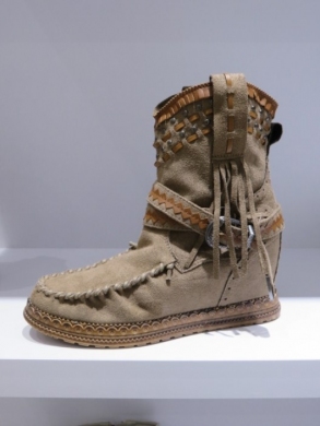 Botki damskie na płaskim (36-41) JH20-77 KHAKI